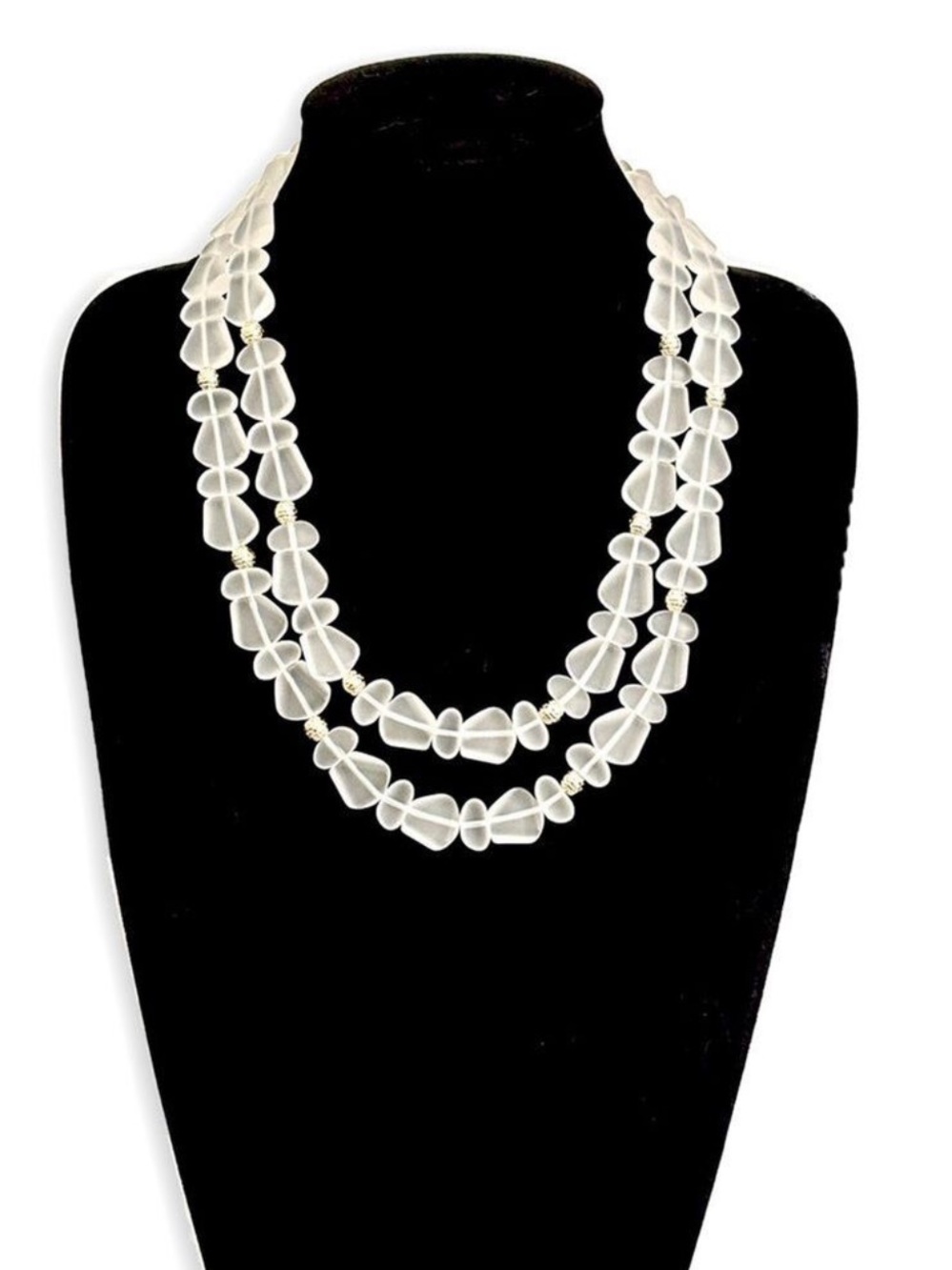 TALBOTS Frosted Bead Double Strand Necklace | NWT